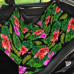 Monstera Hibiscus Hawaii Pattern Print Pet Car Back Seat Cover