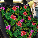 Monstera Hibiscus Hawaii Pattern Print Pet Car Back Seat Cover