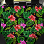 Monstera Hibiscus Hawaii Pattern Print Pet Car Back Seat Cover