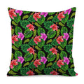 Monstera Hibiscus Hawaii Pattern Print Pillow Cover