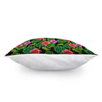 Monstera Hibiscus Hawaii Pattern Print Pillow Cover