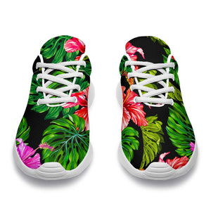 Monstera Hibiscus Hawaii Pattern Print Sport Shoes GearFrost