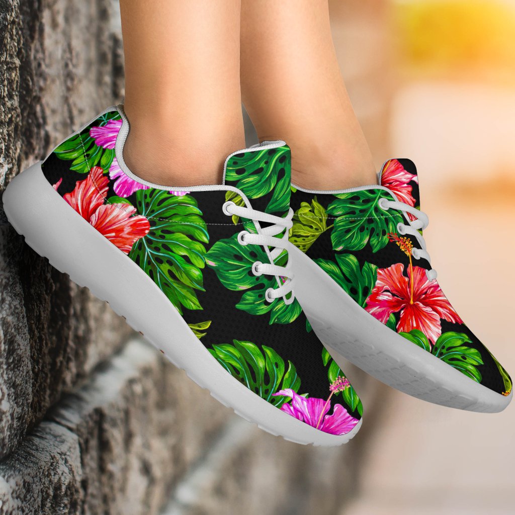 Monstera Hibiscus Hawaii Pattern Print Sport Shoes GearFrost