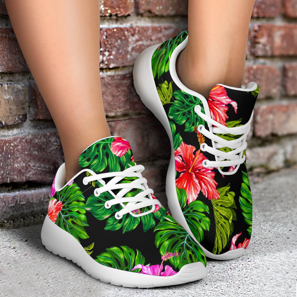 Monstera Hibiscus Hawaii Pattern Print Sport Shoes GearFrost