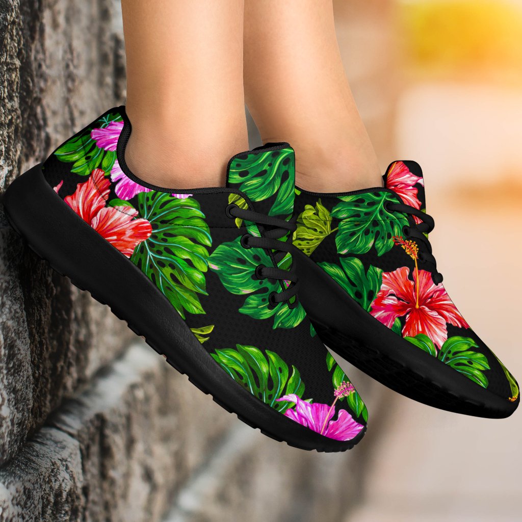 Monstera Hibiscus Hawaii Pattern Print Sport Shoes GearFrost