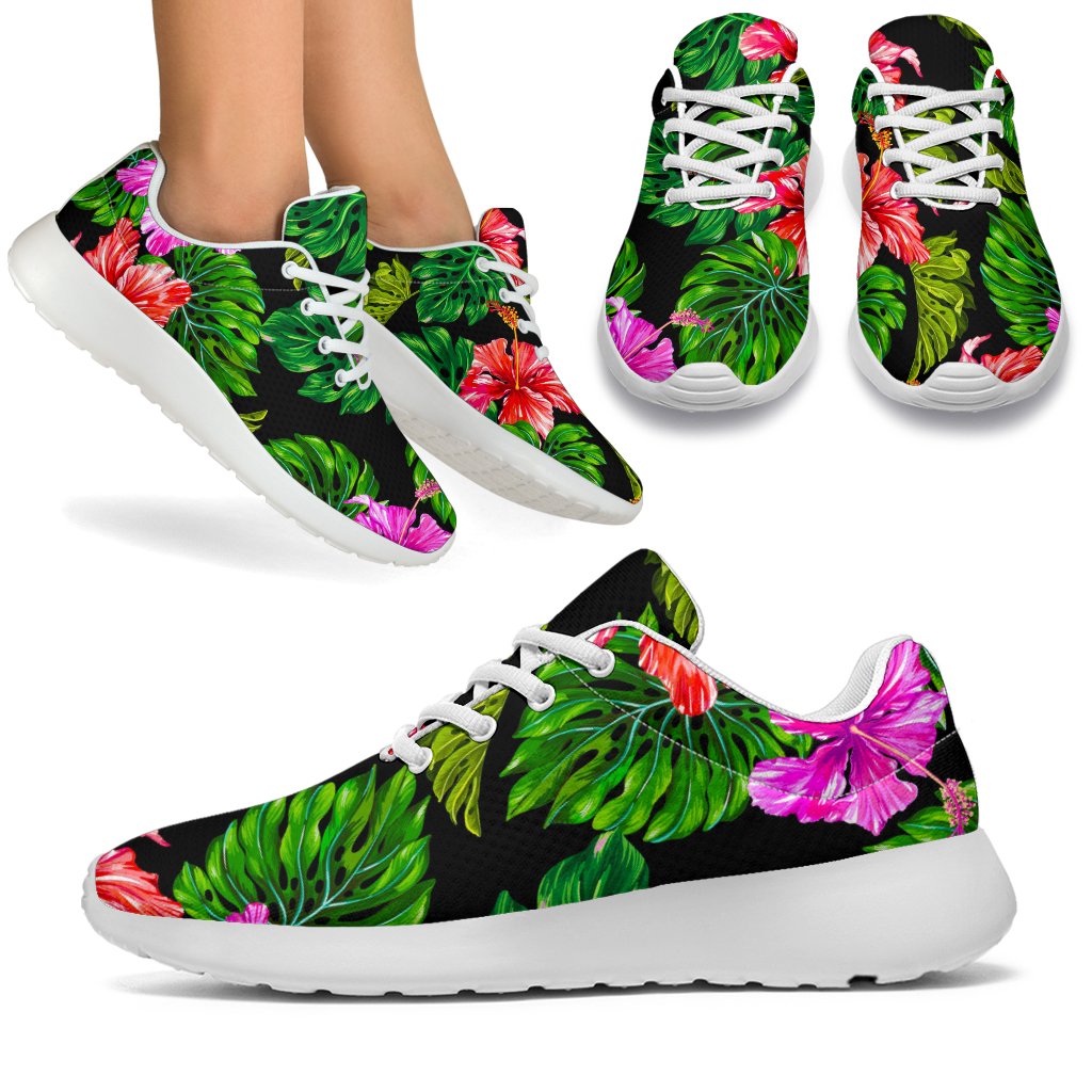 Monstera Hibiscus Hawaii Pattern Print Sport Shoes GearFrost