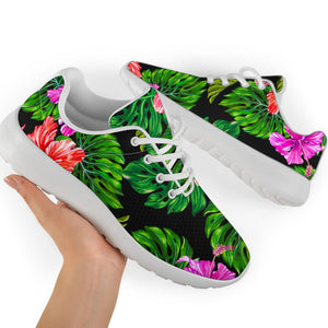 Monstera Hibiscus Hawaii Pattern Print Sport Shoes GearFrost