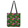 Monstera Hibiscus Hawaii Pattern Print Tote Bag