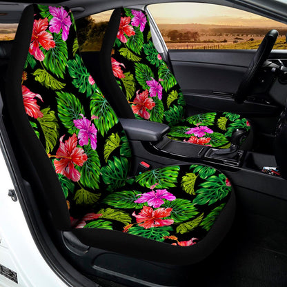 Monstera Hibiscus Hawaii Pattern Print Universal Fit Car Seat Covers