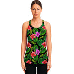 Monstera Hibiscus Hawaii Pattern Print Women's Racerback Tank Top