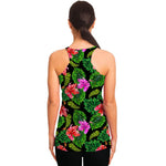 Monstera Hibiscus Hawaii Pattern Print Women's Racerback Tank Top