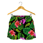 Monstera Hibiscus Hawaii Pattern Print Women's Shorts