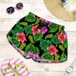 Monstera Hibiscus Hawaii Pattern Print Women's Shorts
