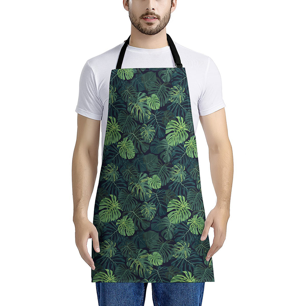Monstera Palm Leaves Pattern Print Apron