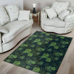 Monstera Palm Leaves Pattern Print Area Rug