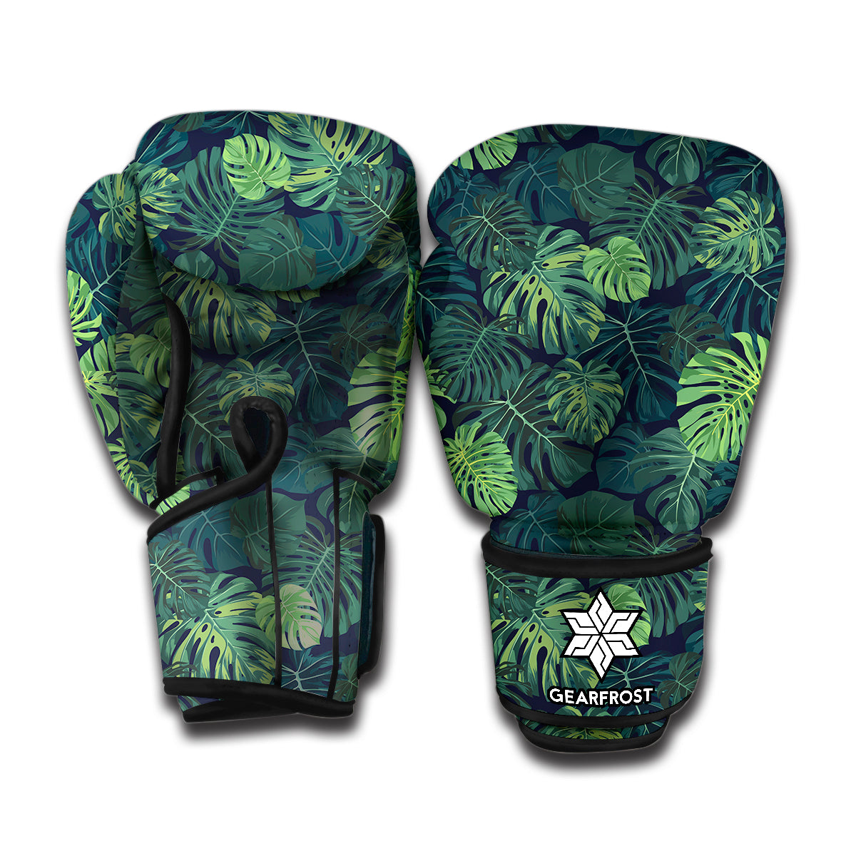 Monstera Palm Leaves Pattern Print Boxing Gloves