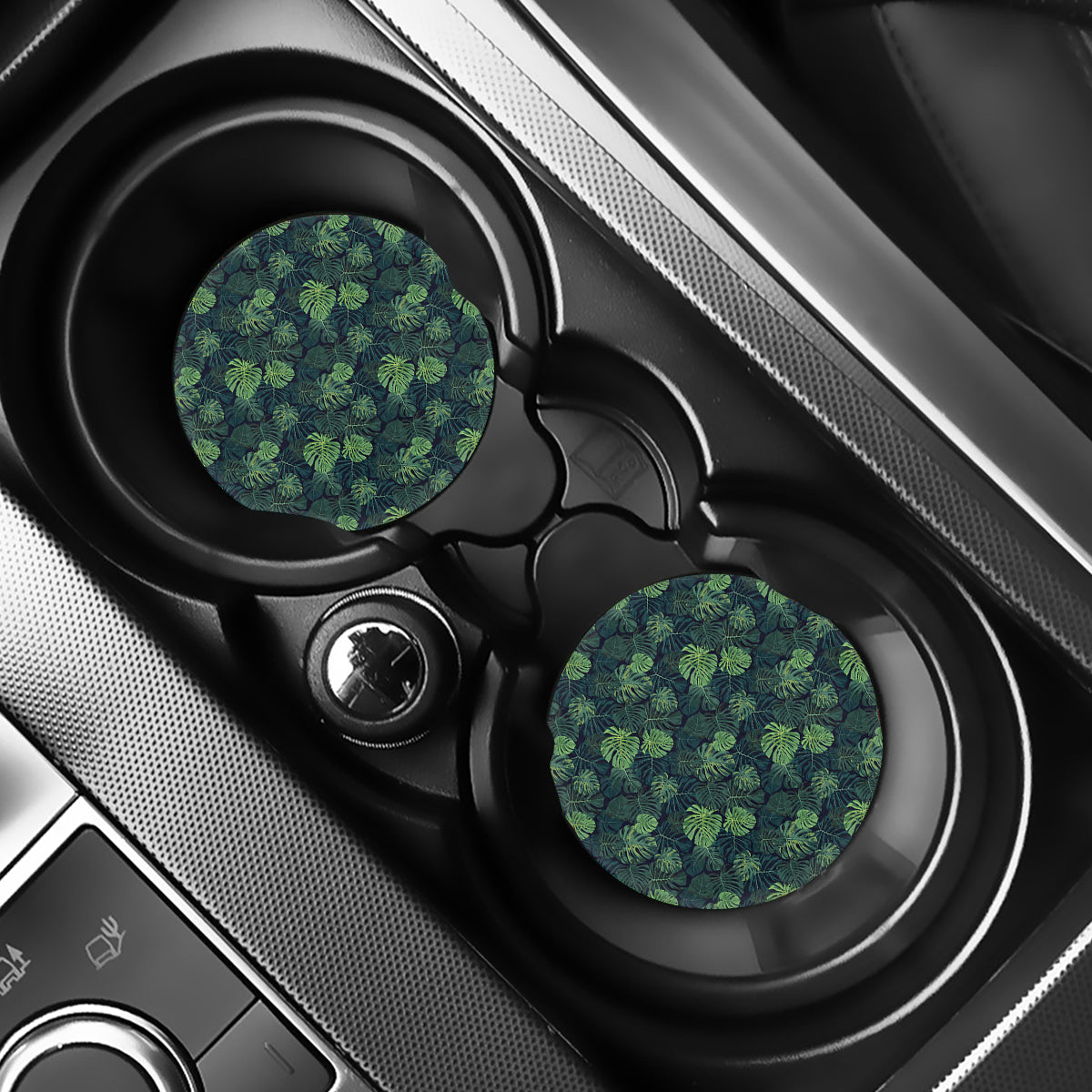 Monstera Palm Leaves Pattern Print Car Coasters
