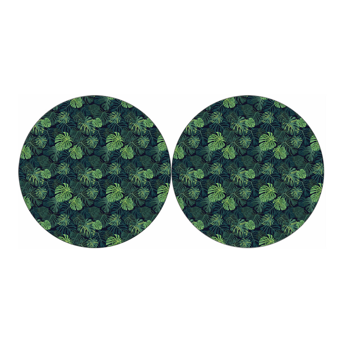 Monstera Palm Leaves Pattern Print Car Coasters