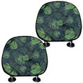 Monstera Palm Leaves Pattern Print Car Headrest Covers
