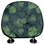 Monstera Palm Leaves Pattern Print Car Headrest Covers