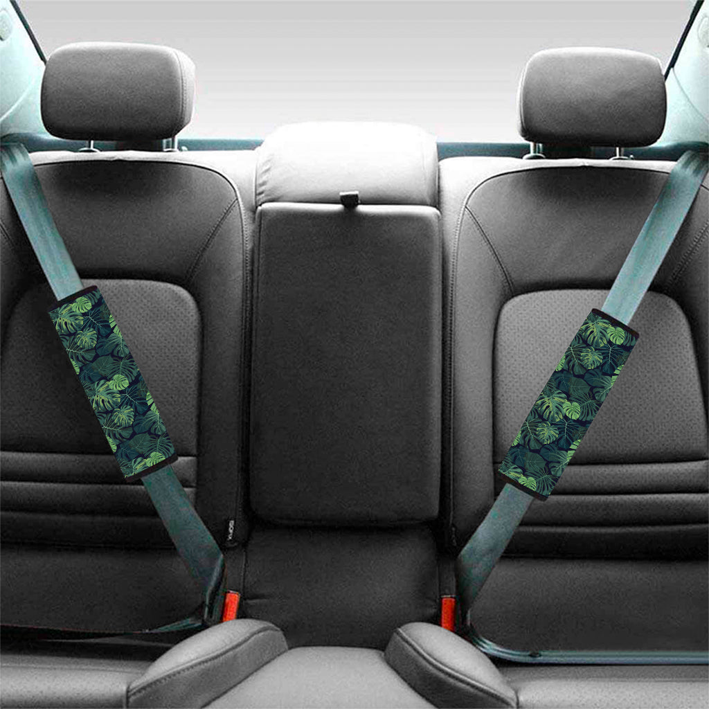 Monstera Palm Leaves Pattern Print Car Seat Belt Covers