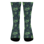 Monstera Palm Leaves Pattern Print Crew Socks