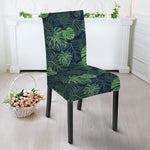 Monstera Palm Leaves Pattern Print Dining Chair Slipcover