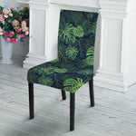 Monstera Palm Leaves Pattern Print Dining Chair Slipcover