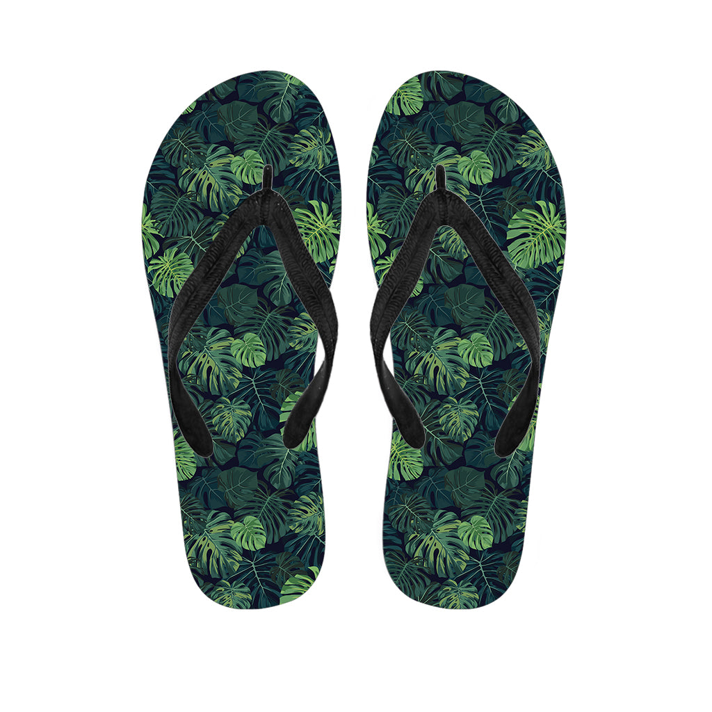 Monstera Palm Leaves Pattern Print Flip Flops