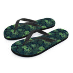 Monstera Palm Leaves Pattern Print Flip Flops