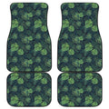 Monstera Palm Leaves Pattern Print Front and Back Car Floor Mats