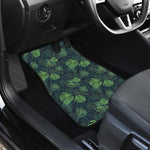 Monstera Palm Leaves Pattern Print Front and Back Car Floor Mats