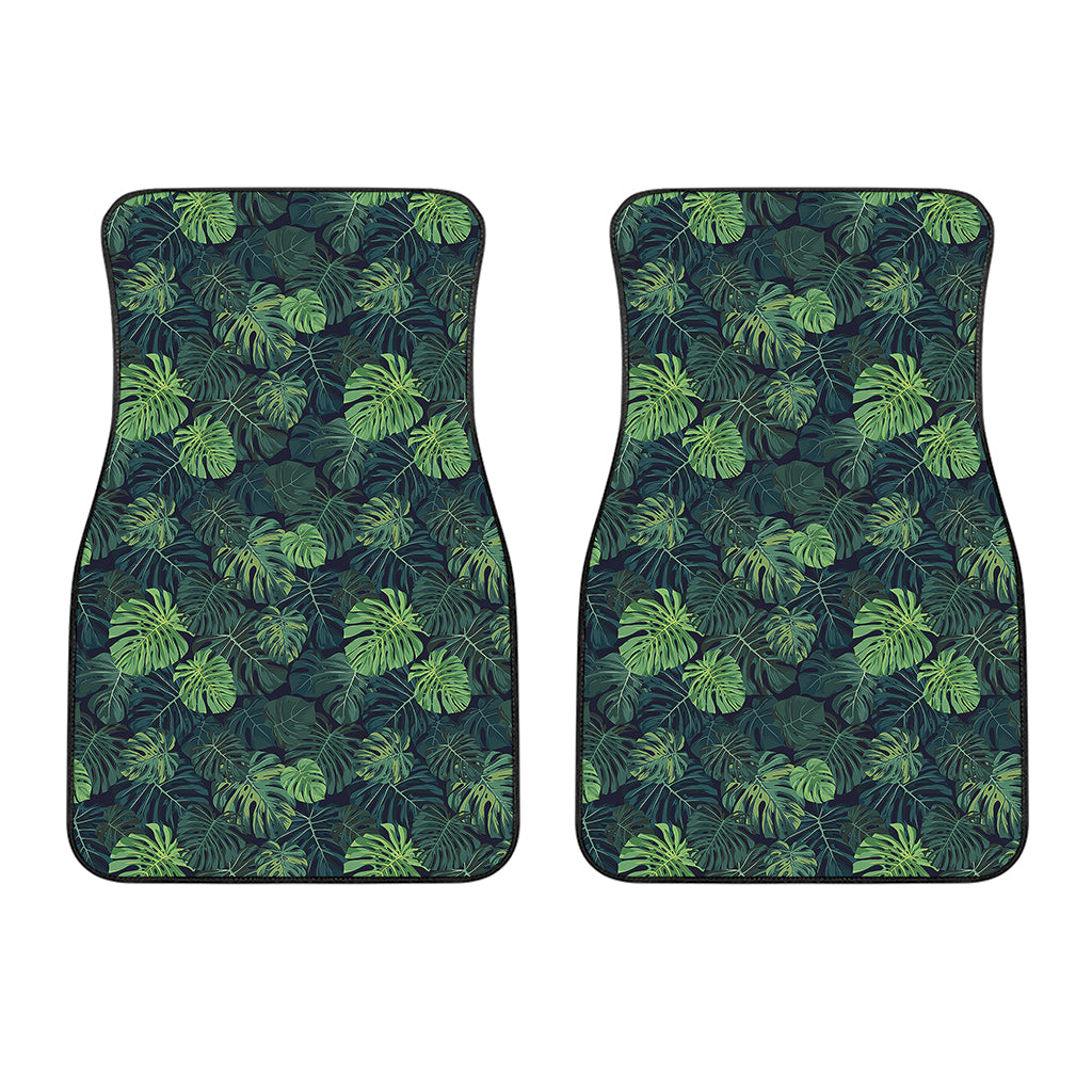 Monstera Palm Leaves Pattern Print Front Car Floor Mats