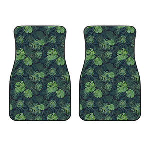 Monstera Palm Leaves Pattern Print Front Car Floor Mats