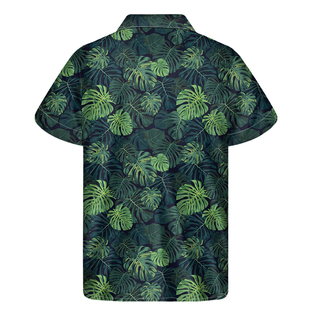 Monstera Palm Leaves Pattern Print Men's Short Sleeve Shirt