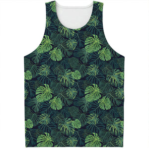 Monstera Palm Leaves Pattern Print Men's Tank Top