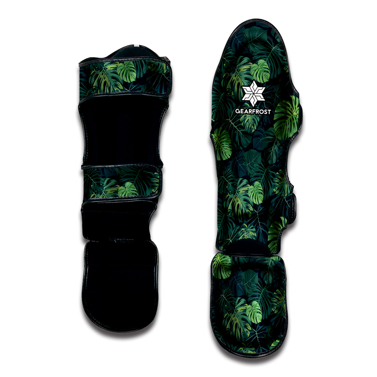 Monstera Palm Leaves Pattern Print Muay Thai Shin Guard