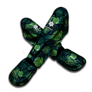 Monstera Palm Leaves Pattern Print Muay Thai Shin Guard