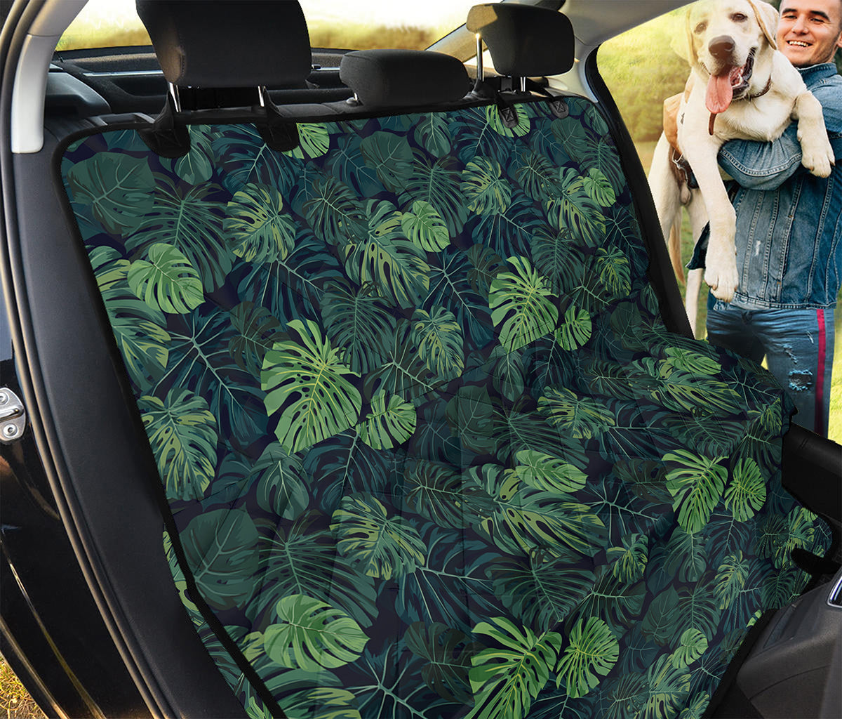 Monstera Palm Leaves Pattern Print Pet Car Back Seat Cover