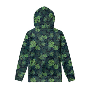 Monstera Palm Leaves Pattern Print Pullover Hoodie