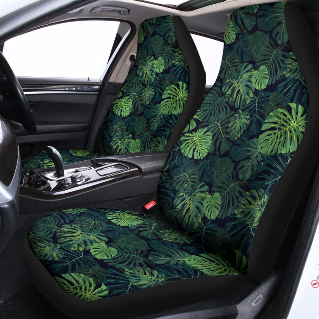 Monstera Palm Leaves Pattern Print Universal Fit Car Seat Covers