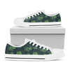 Monstera Palm Leaves Pattern Print White Low Top Shoes