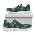 Monstera Palm Leaves Pattern Print White Running Shoes