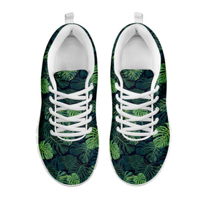 Monstera Palm Leaves Pattern Print White Sneakers