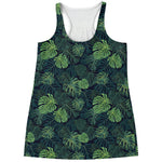 Monstera Palm Leaves Pattern Print Women's Racerback Tank Top