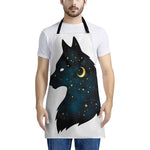 Moon And Stars Wolf Spirit Print Apron
