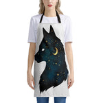 Moon And Stars Wolf Spirit Print Apron