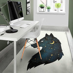 Moon And Stars Wolf Spirit Print Area Rug