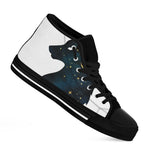 Moon And Stars Wolf Spirit Print Black High Top Shoes