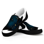 Moon And Stars Wolf Spirit Print Black Slip On Shoes